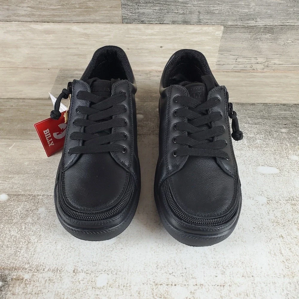 BILLY Footwear Classic D|R Low II Kids Shoes Sz 4 M Black Leather Wrap Zipper